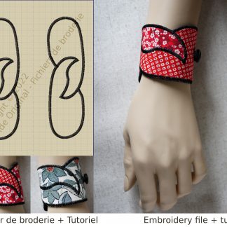 Motif de broderie machine bracelet manchette harmonie