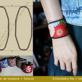 Motif de broderie machine bracelet manchette