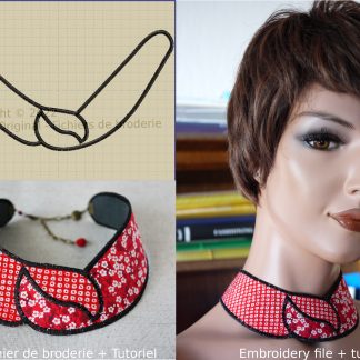 Motif de broderie machine collier ras de cou