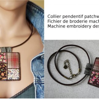Motif de broderie machine collier pendentif