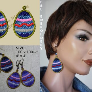 Motif de broderie machine FSL boucles d'oreilles œufs de pâques