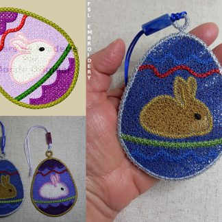 Broderie machine FSL œufs de pâques petit lapin