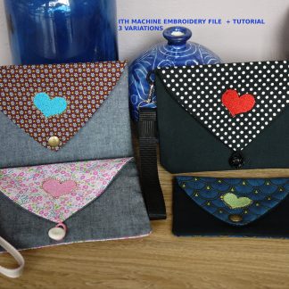 Broderie ITH pochette coeur