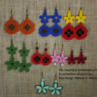 Set FSL boucles d'oreilles coquelicot et fleurs