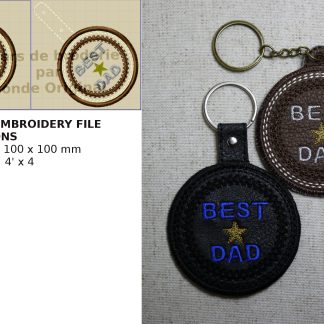 Broderie machine ITH porte-clés Best Dad