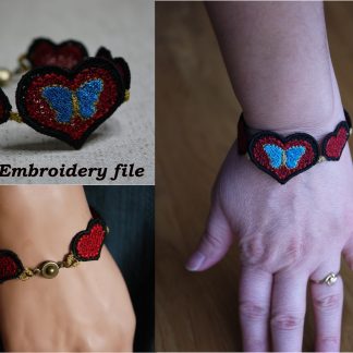 FSL bracelet coeurs papillon st valentin