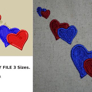 Motif de broderie machine petits cœurs