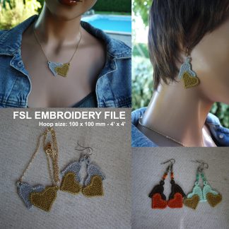 FSL ensembre cœurs boucles d'oreilles et pendentif