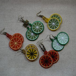Broderie FSL boucles d’oreilles tranche d’agrume